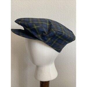 Shandon Flat Cap Vtg Tartan Plaid Summer Newsboy Cabbie Hat Cork Ireland Sz M